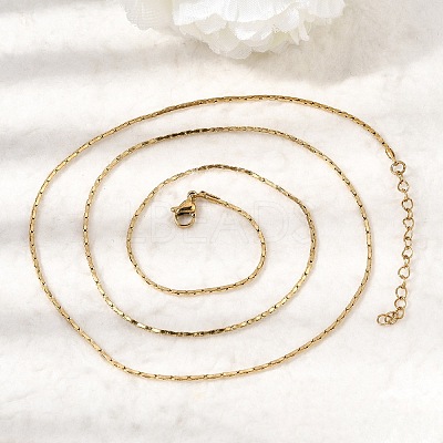 1.3MM 304 Stainless Steel Boston Link Chains Necklaces for Women Men NJEW-Z115-12G-03-1