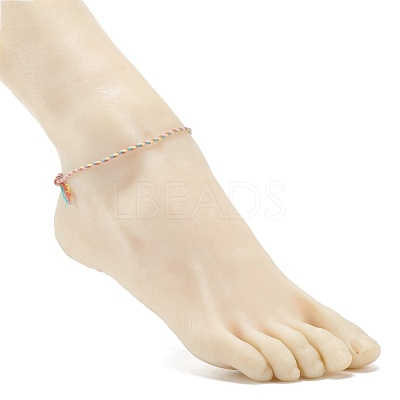 5Pcs Macrame Cotton Braided Cord Anklets Set AJEW-AN00486-03-1