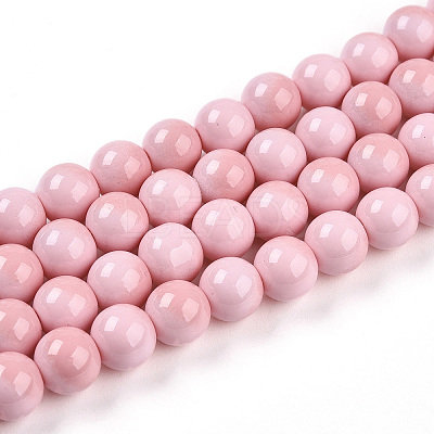 Baking Paint Glass Beads Strands DGLA-N012-8mm-01-1