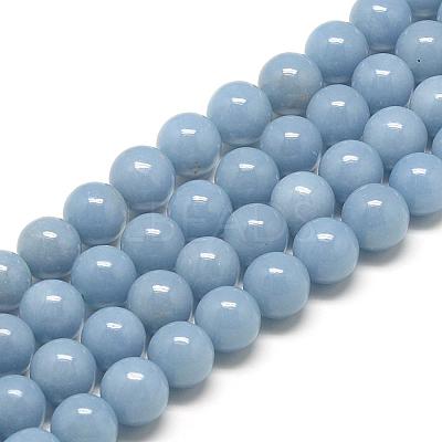 Natural Angelite Beads Strands G-R432-15-8mm-1