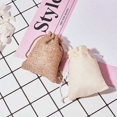 Burlap Packing Pouches Drawstring Bags ABAG-BC0001-08-9x7-1