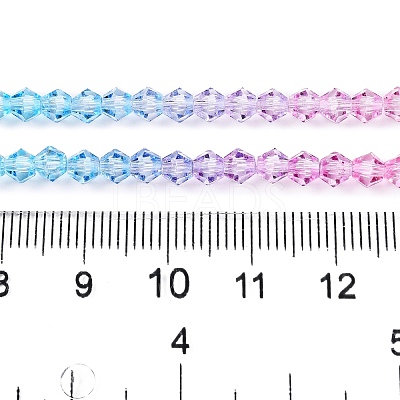 Gradient Color Baking Paint Glass Bead Strands DGLA-A039-T6mm-A07-1