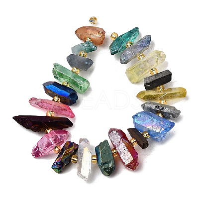 Electroplated Natural Quartz Crystal Beads Strands G-F800-F09-1