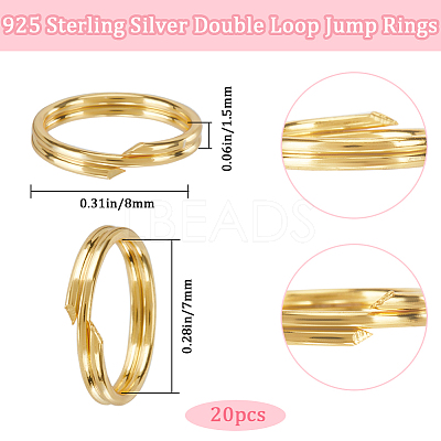 20Pcs 925 Sterling Silver Split Jump Rings STER-BBC0006-56-1