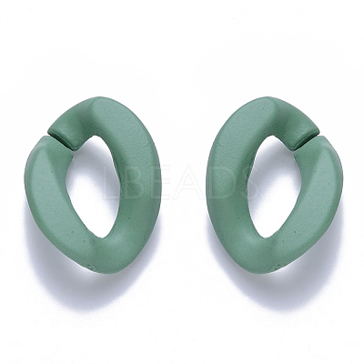 Opaque Spray Painted Acrylic Linking Rings OACR-S036-001A-I-1-1