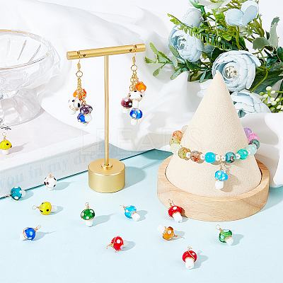 30Pcs Handmade Lampwork Charms FIND-PH0007-96-1