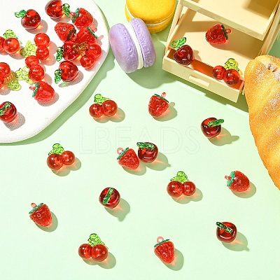 30Pcs 3 Styles Transparent Acrylic Pendants OACR-YW0003-48-1