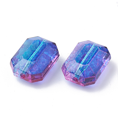 Two Tone Transparent Spray Painted Acrylic Bead ACRP-T005-28-1