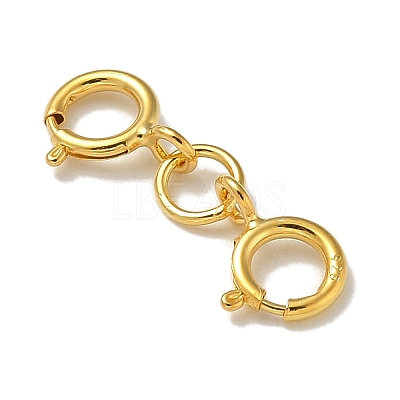 925 Sterling Silver Double Spring Ring Clasps STER-R003-07G-1