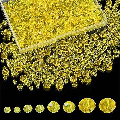 8 Strands 4 Style Transparent Glass Beads Strands EGLA-YW0003-11B-1
