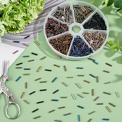 1260Pcs 7 Style Glass Round Bugle Beads SEED-PH0001-56-1