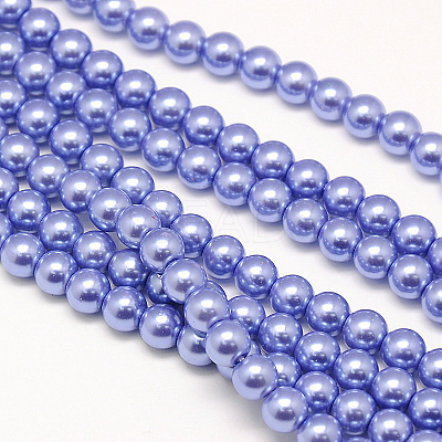 Eco-Friendly Dyed Glass Pearl Round Beads Strands HY-A002-10mm-RB015-1