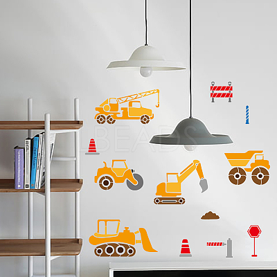 1 Set Engineering Vehicle PET Hollow Out Drawing Painting Stencils DIY-MA0001-31-1