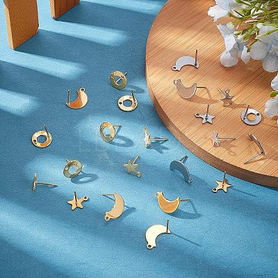 304 Stainless Steel Stud Earring Findings STAS-UN0020-27-1