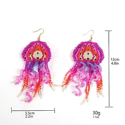 Bohemian Style Glass Seed Beads Dangle Earrings FS-WG15E1C-01-1