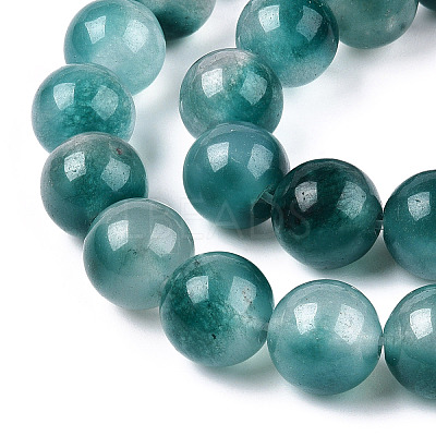 Two Tone Natural White Jade Bead Strands G-R165-8mm-05-1