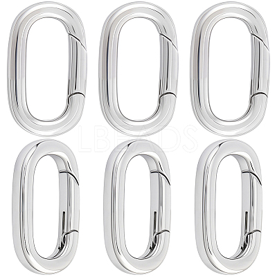 6Pcs Stainless Steel Spring Gate Rings STAS-BBC0008-34C-1