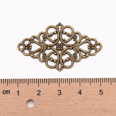 Tibetan Style Alloy Rhombus Filigree Joiners Links TIBE-5377-AB-FF-1