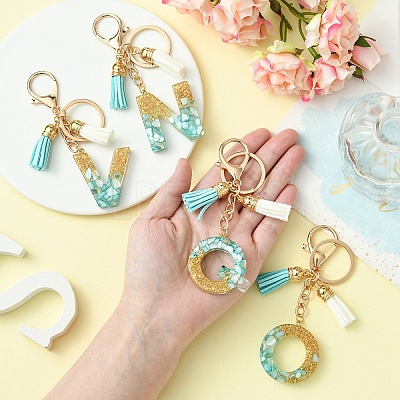 Transparent Epoxy Resin Pendant Keychains KEYC-FS00022-04-1