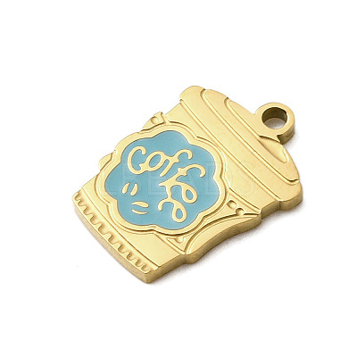 304 Stainless Steel Enamel Pendants STAS-I336-01G-02-1