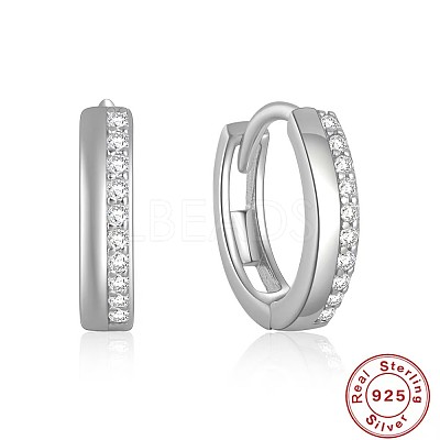 S925 Sterling Silver Twisted Circle Earrings with Diamond Inlay VT3298-2-1