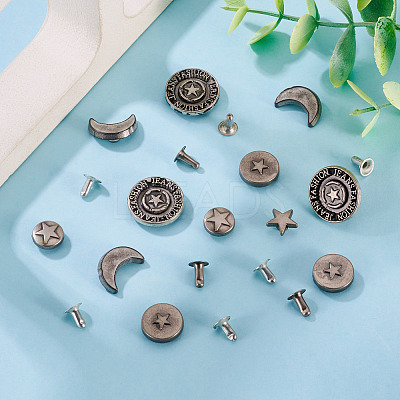 50Pcs 5 Styles Alloy River Studs FIND-TA0009-59-1