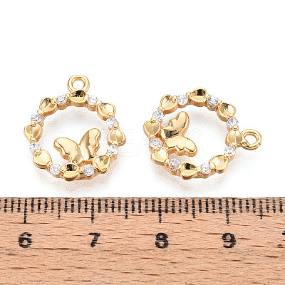 Brass Micro Pave Cubic Zirconia Pendants KK-N263-78C-G-1