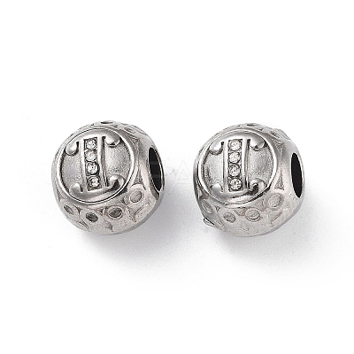 304 Stainless Steel Rhinestone European Beads STAS-A092-10I-P-1