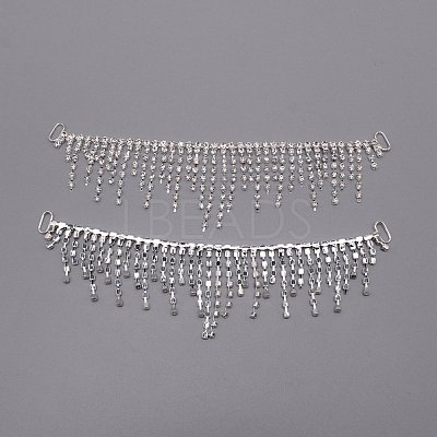 Brass Rhinestone Links FIND-WH0001-15-1