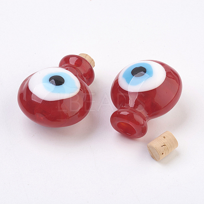 Handmade Lampwork Perfume Bottle Pendants LAMP-P044-H02-1
