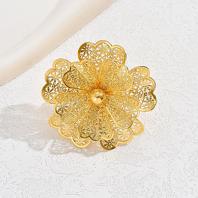 Elegant Middle Eastern Style Flower Iron Cuff Rings for Wedding Party RY8475-1