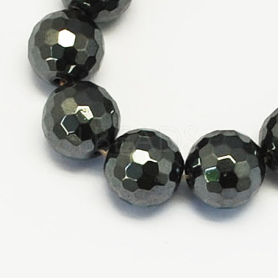 1Strand Grade A Non-Magnetic Synthetic Hematite Beads Strands X-G-S084-10mm-1