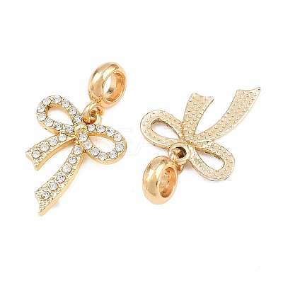 Alloy Crystal Rhinestone European Dangle Charms AL-CBAC2D3-09G-1