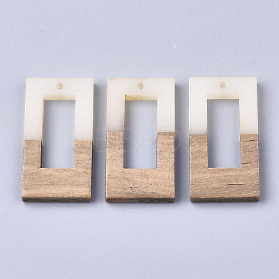 Resin & Walnut Wood Pendants LS-RESI-S358-26G-1