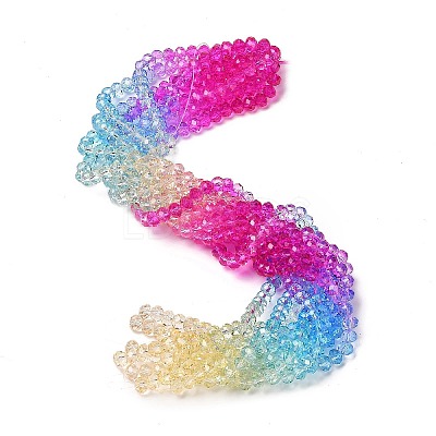 Transparent Painted Glass Beads Strands X1-DGLA-A034-T6mm-A14-1