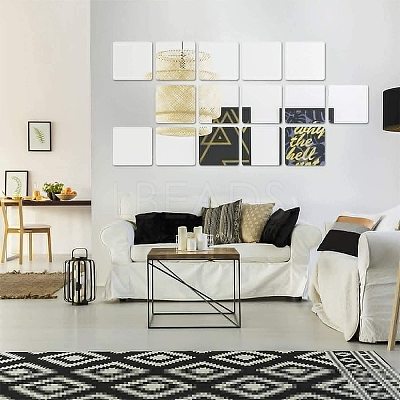 PET Plastic Mirror Wall Stickers AJEW-WH0018-68B-1