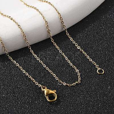 Ion Plating(IP) 304 Stainless Steel Cable Chain Necklaces NJEW-P248-01G-1
