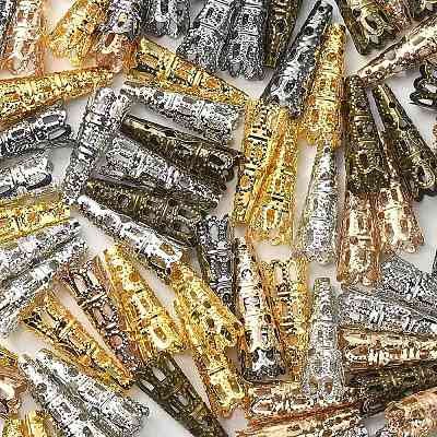 100Pcs 5 Colors Iron Filigree Bead Caps IFIN-YW0003-18-1