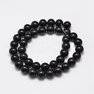 Natural Eyeless Obsidian Beads Strands G-K123-06-10mm-1