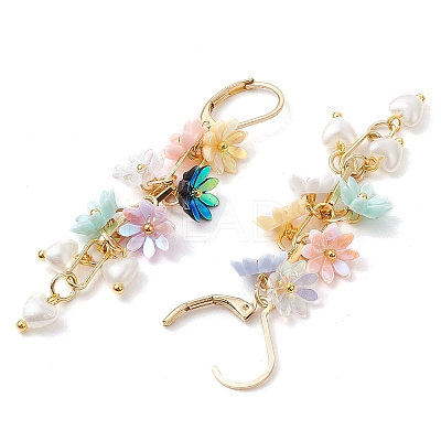Resin & ABS Imitation Pearl Leverback Earrings EJEW-JE06264-1
