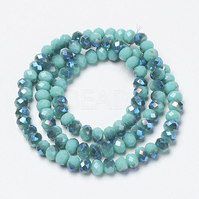Electroplate Opaque Solid Color Glass Beads Strands X-EGLA-A034-P4mm-I01-1