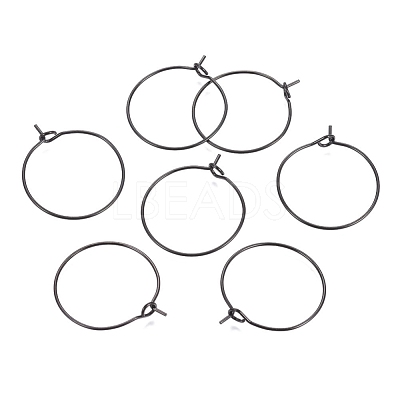 316L Surgical Stainless Steel Hoop Earring Findings STAS-G130-03B-21MM-1