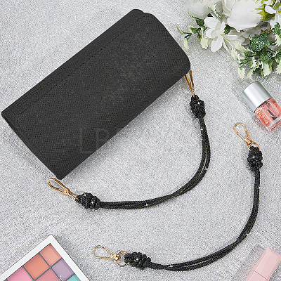 2Pcs Glass Rhinestone Rubber Cord Bag Handles FIND-PH0059-68D-1