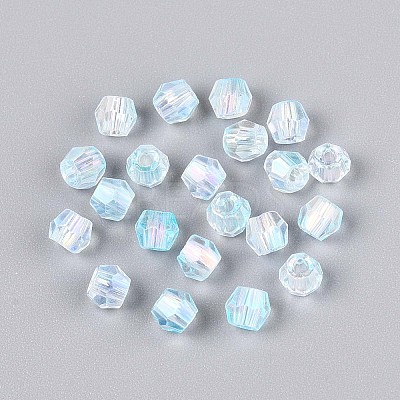 Transparent Spray Painted Glass Beads X1-EGLA-N018-4mm-06-1