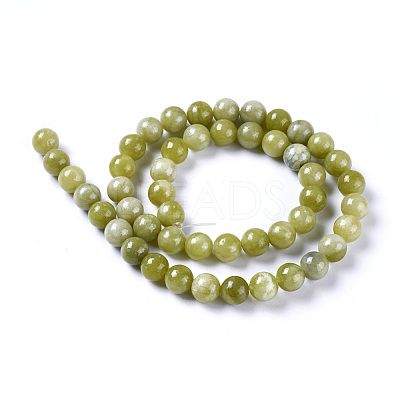 Natural Chinese Jade/Southern Jade Beads Strands G-G735-38-6mm-1