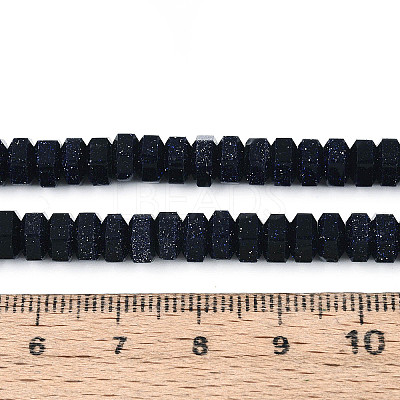 Synthetic Blue Goldstone Beads Strands G-N357-14A-01-1