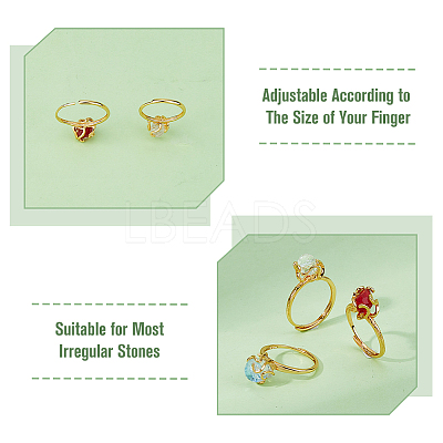 3pcs 3 styles Brass Adjustable Ring Findings FIND-FI0001-06G-1