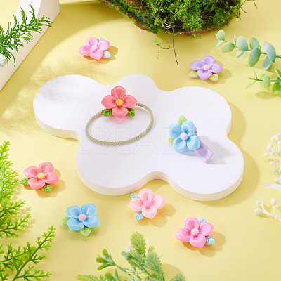 20pcs Opaque Resin Cabochons RESI-TADJ0001-08C-1