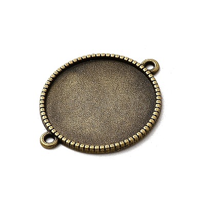 Tibetan Style Alloy Flat Round Cabochon Connector Settings LS-X-TIBE-Q038-001G-AB-NR-1