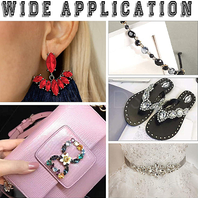 Acrylic Rhinestone Flat Back Cabochons DIY-GF0009-17C-1